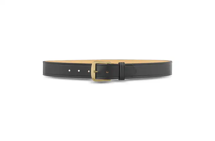 DutyMan 1-1/2inch Plain Leather Garrison Belt With Gold Buckle